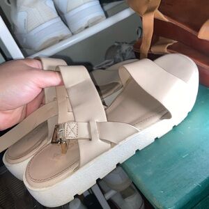 Aldo Beige Platform Sandals